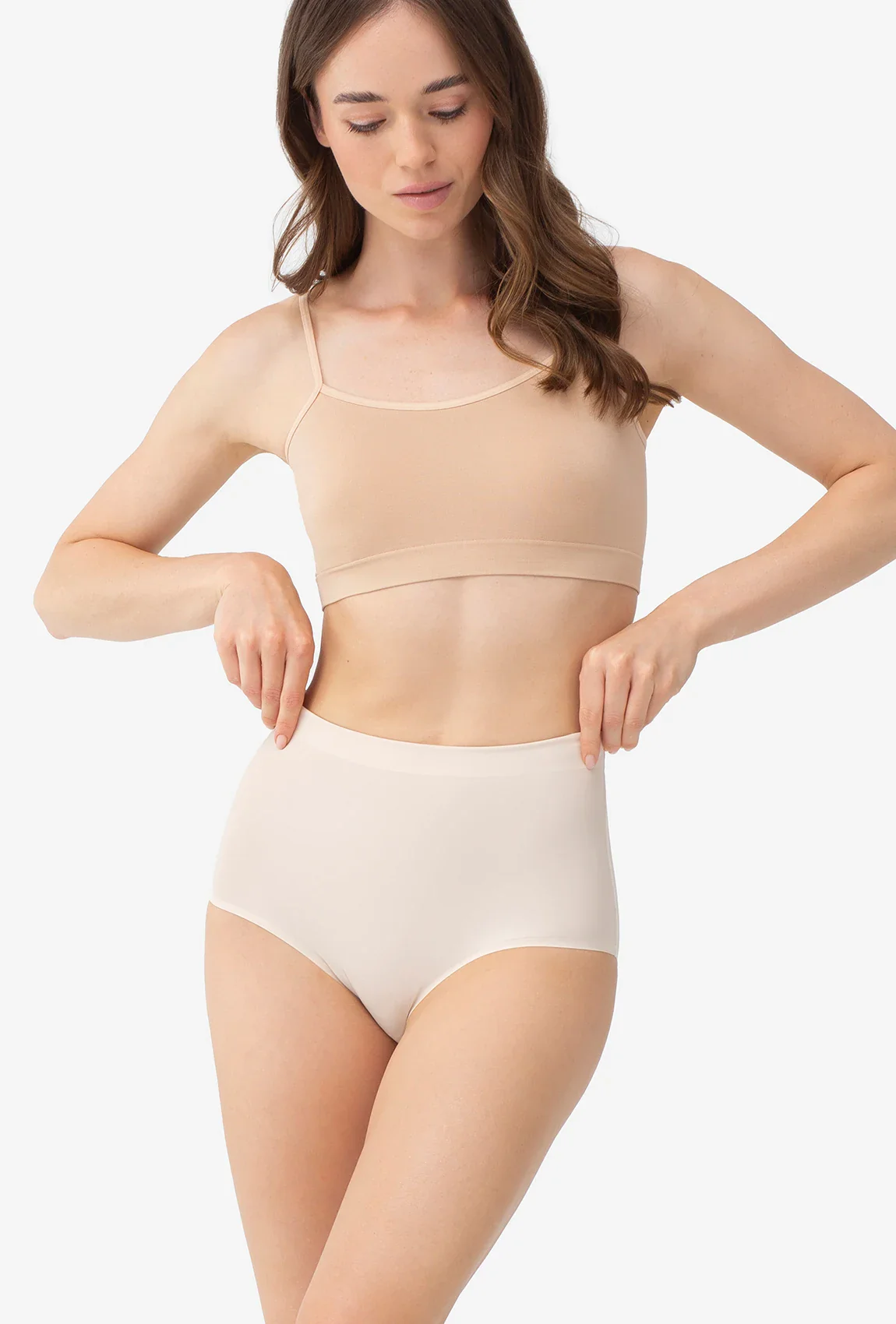 Beżowe majtki z wysokim stanem Thalia Cotton - Image 3