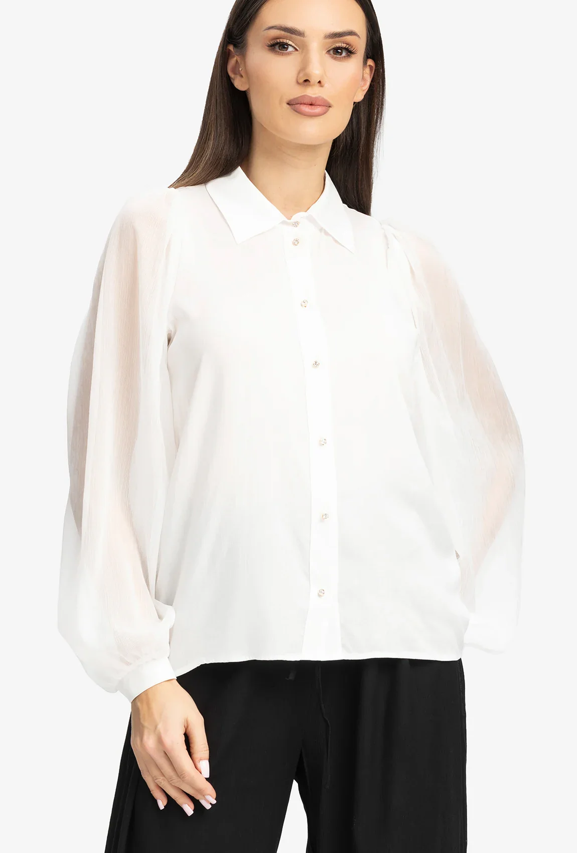 Biała koszula damska Boho - Image 3