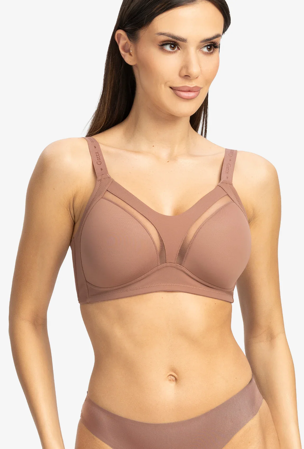 Brązowy biustonosz sportowy Fit
