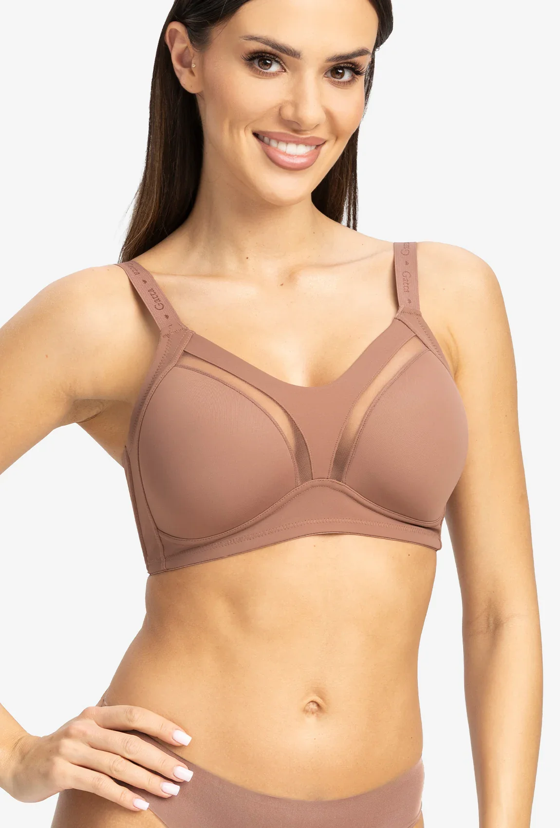 Brązowy biustonosz sportowy Fit - Image 3