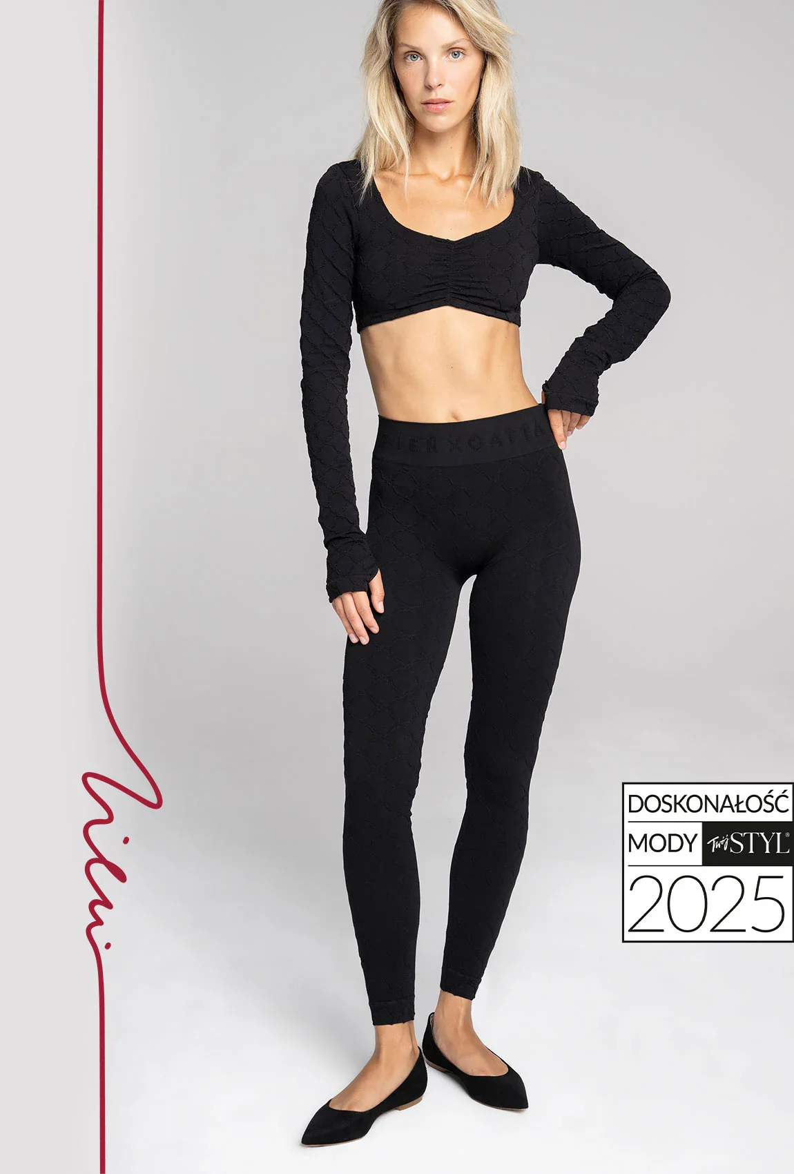 Czarne legginsy Monogram z kolekcji Zień x Gatta