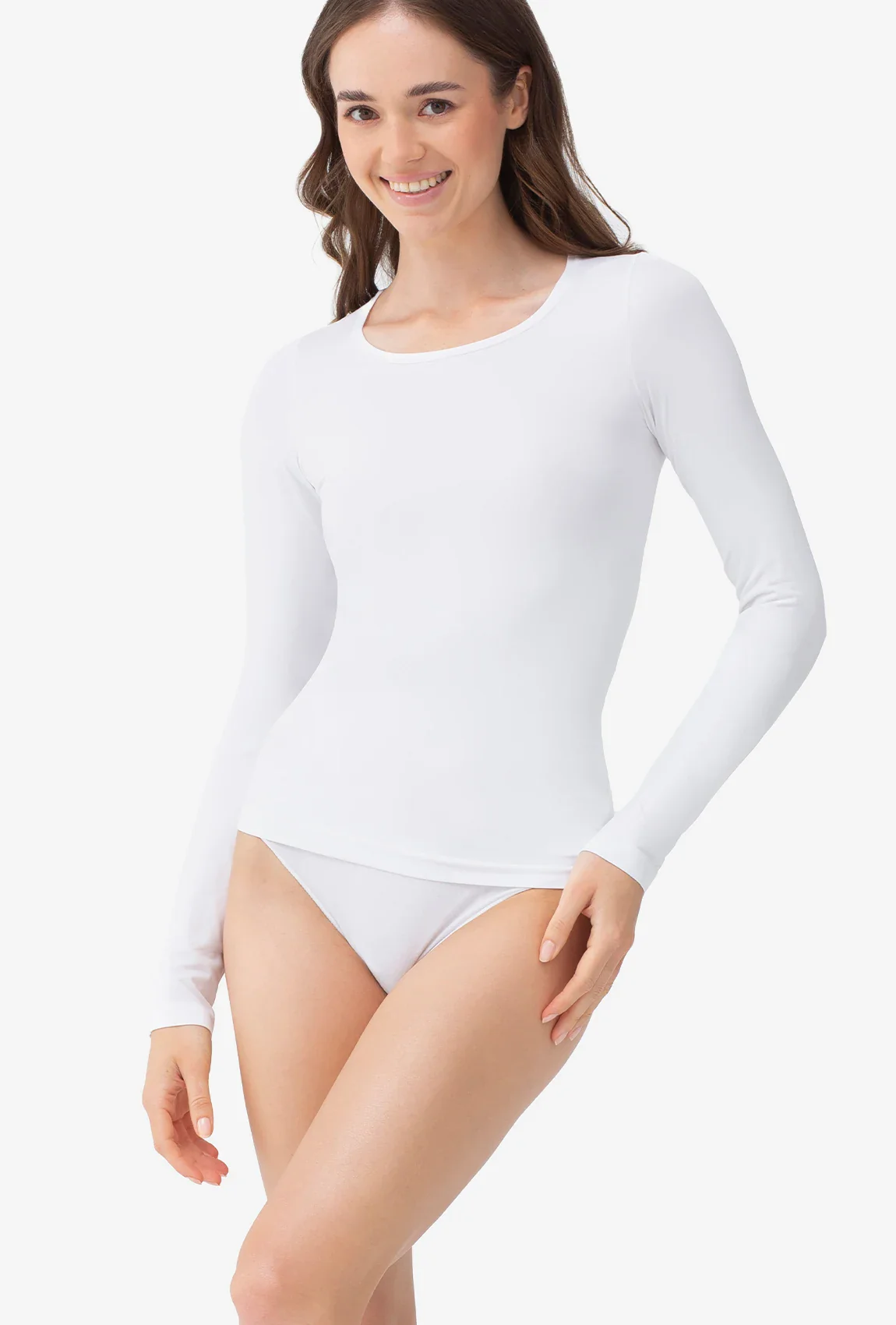 Dopasowana bluzka z długim rękawem T-shirt L - Image 3