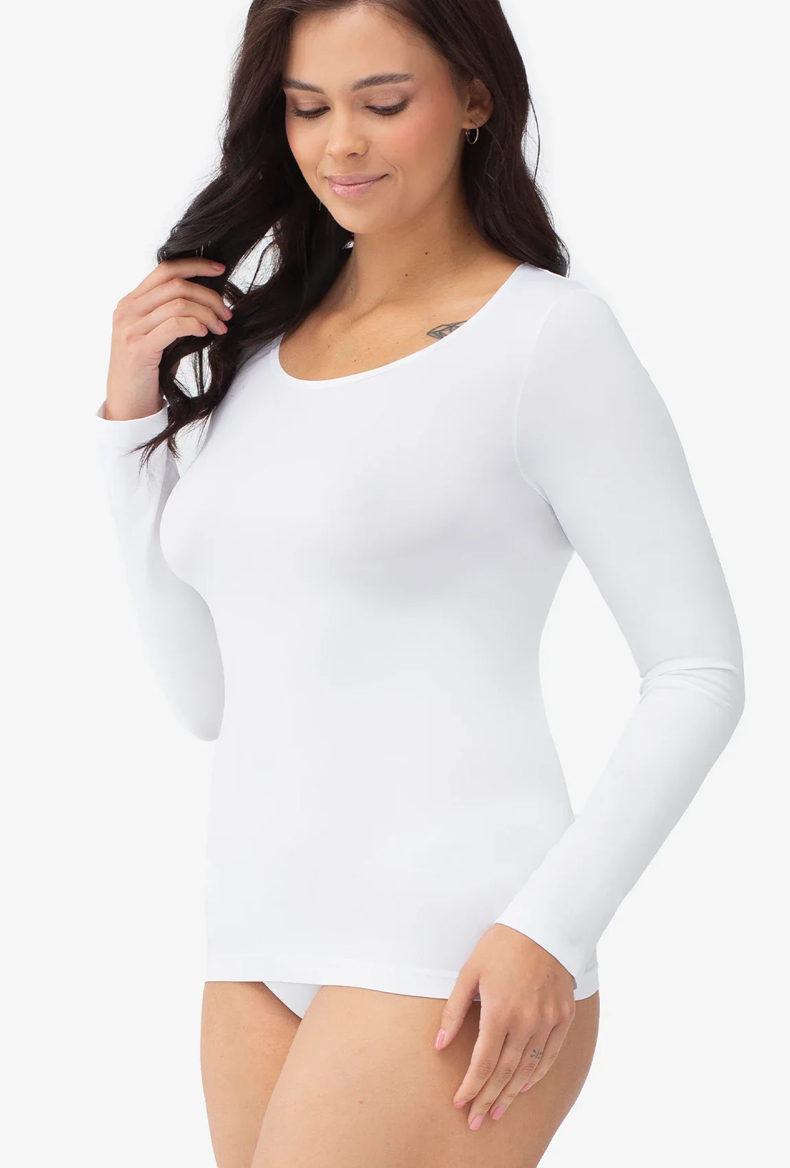 Dopasowana bluzka z długim rękawem T-shirt L - Image 6