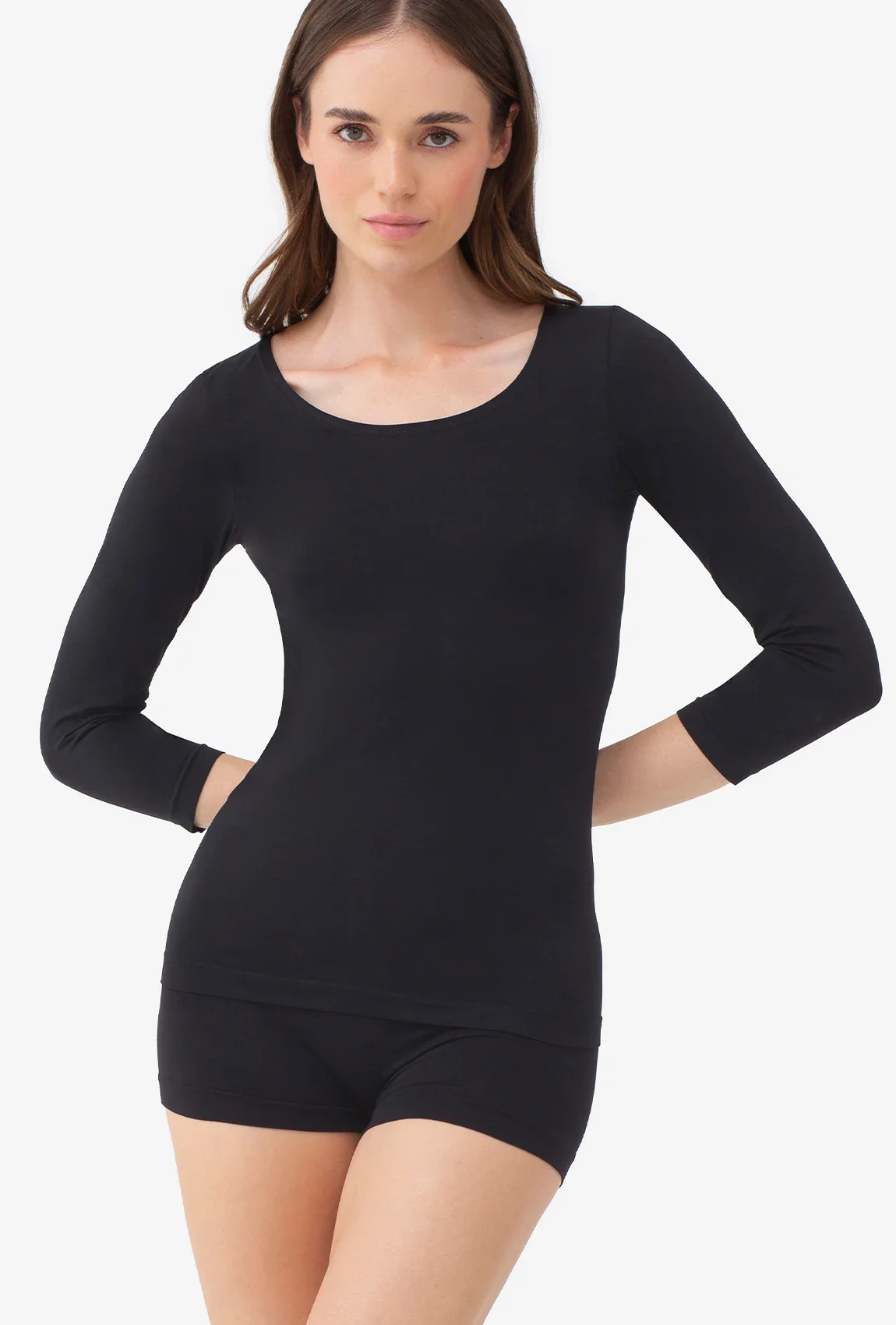 Dopasowana bluzka z rękawem 3/4 T-shirt Perfect - Image 3
