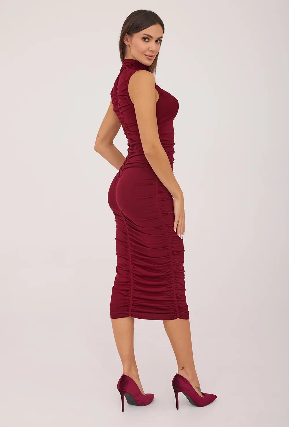 Dopasowana drapowana sukienka Camila - Image 6