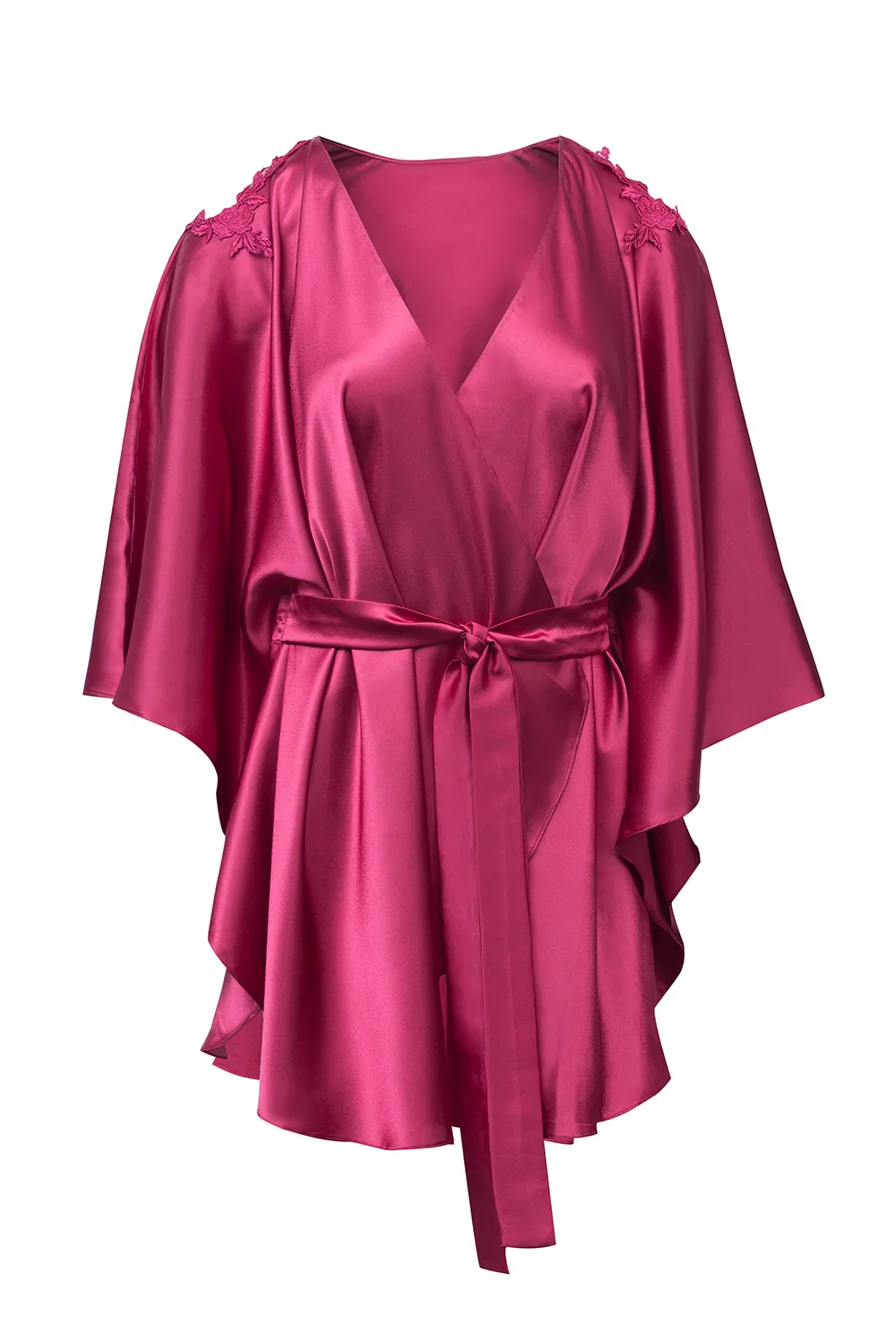 Satynowy szlafrok kimono z wiązaniem Celine (AN8-681)